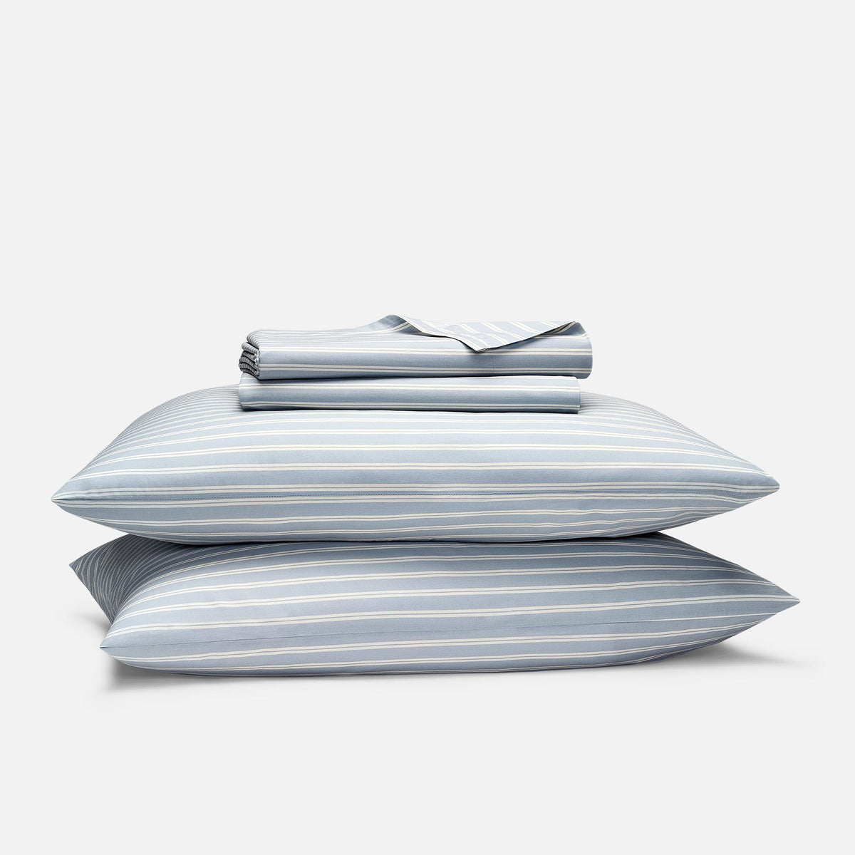 Classic Percale Core Sheet Set - Tandem Stripe in Frost / Twin