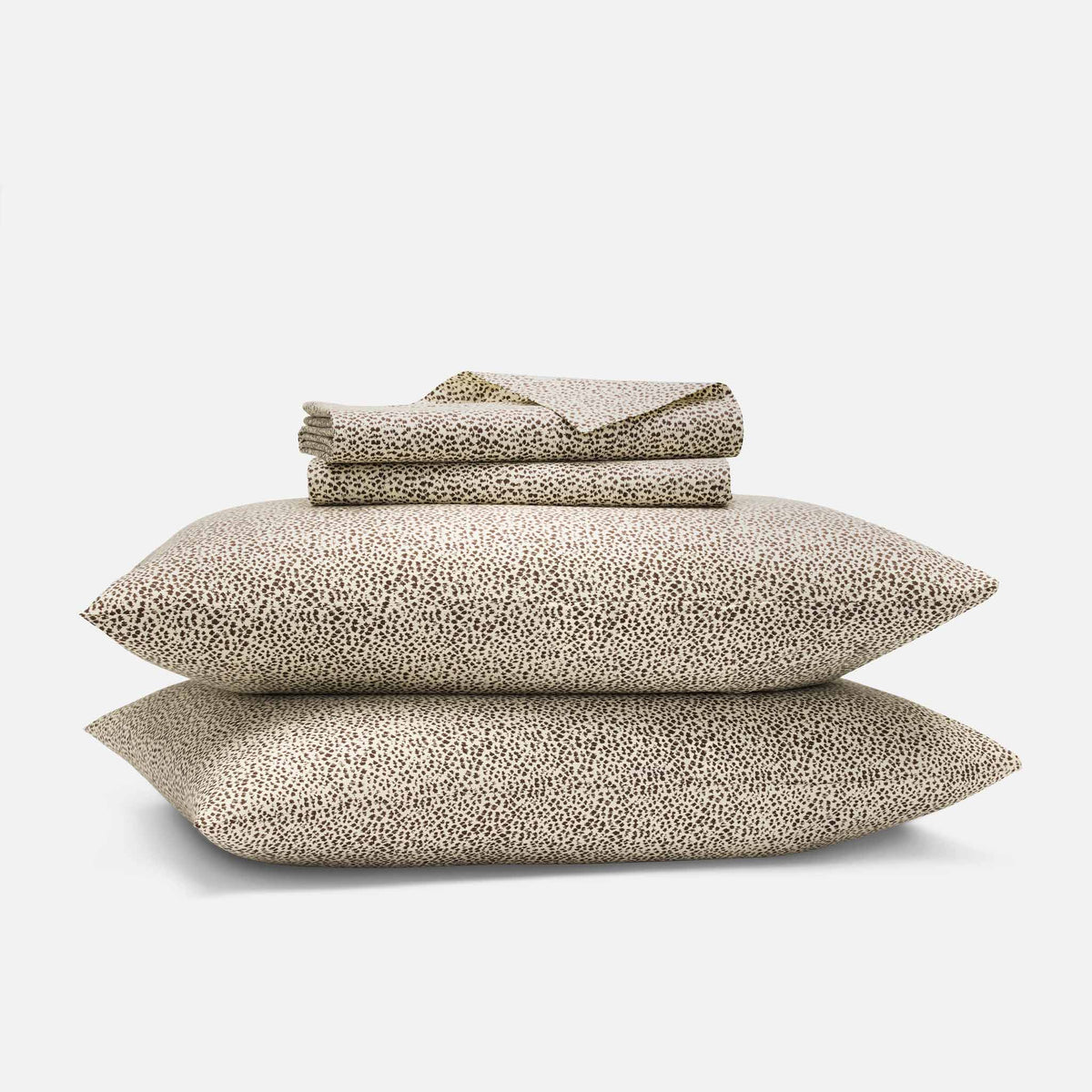 Classic Percale Core Sheet Set - Etched Dot in Bitter Chocolate / Twin