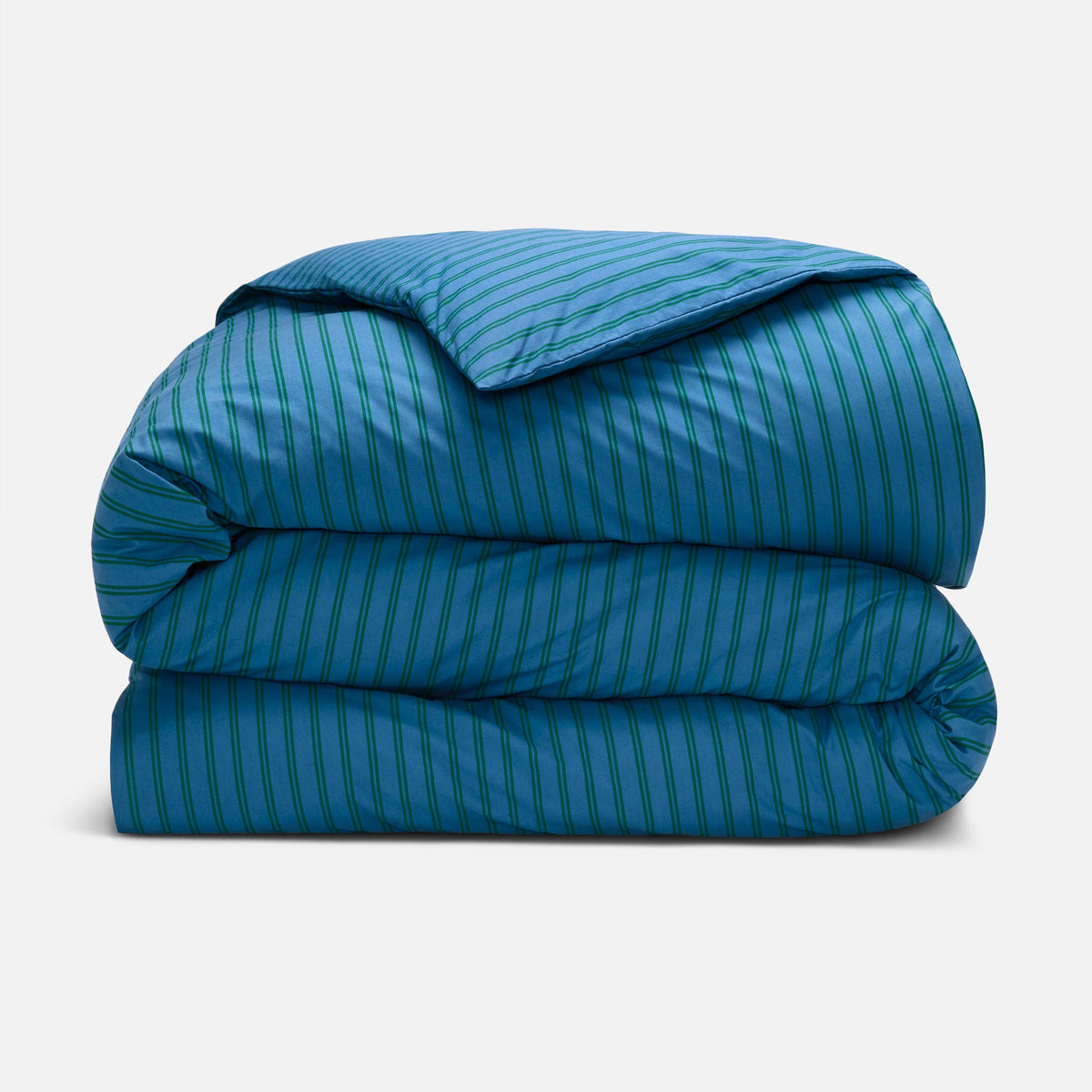 Classic Percale Duvet Cover - Tandem Stripe in Ink / Twin/Twin XL