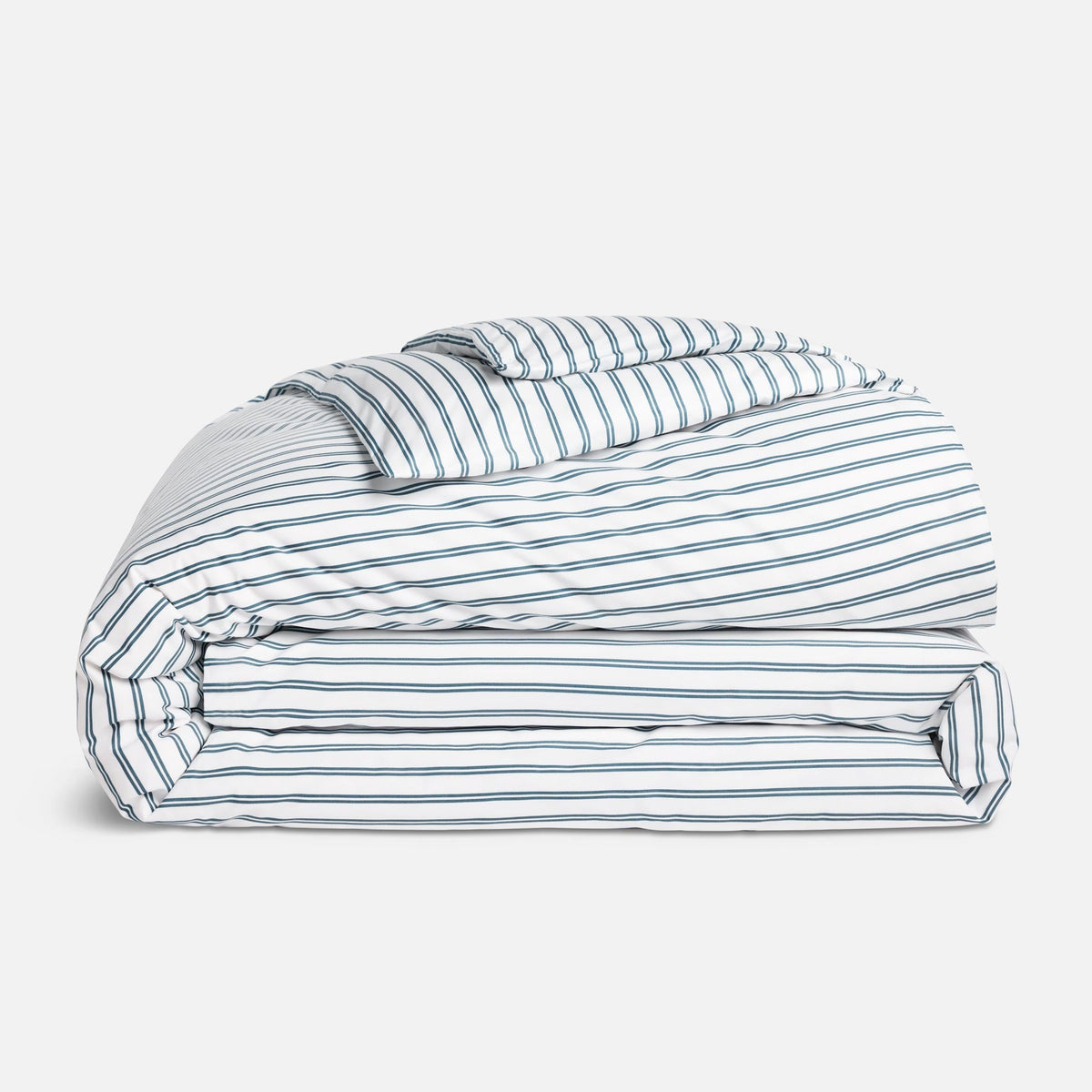 Classic Percale Duvet Cover - Tandem Stripe in Storm / Twin/Twin XL