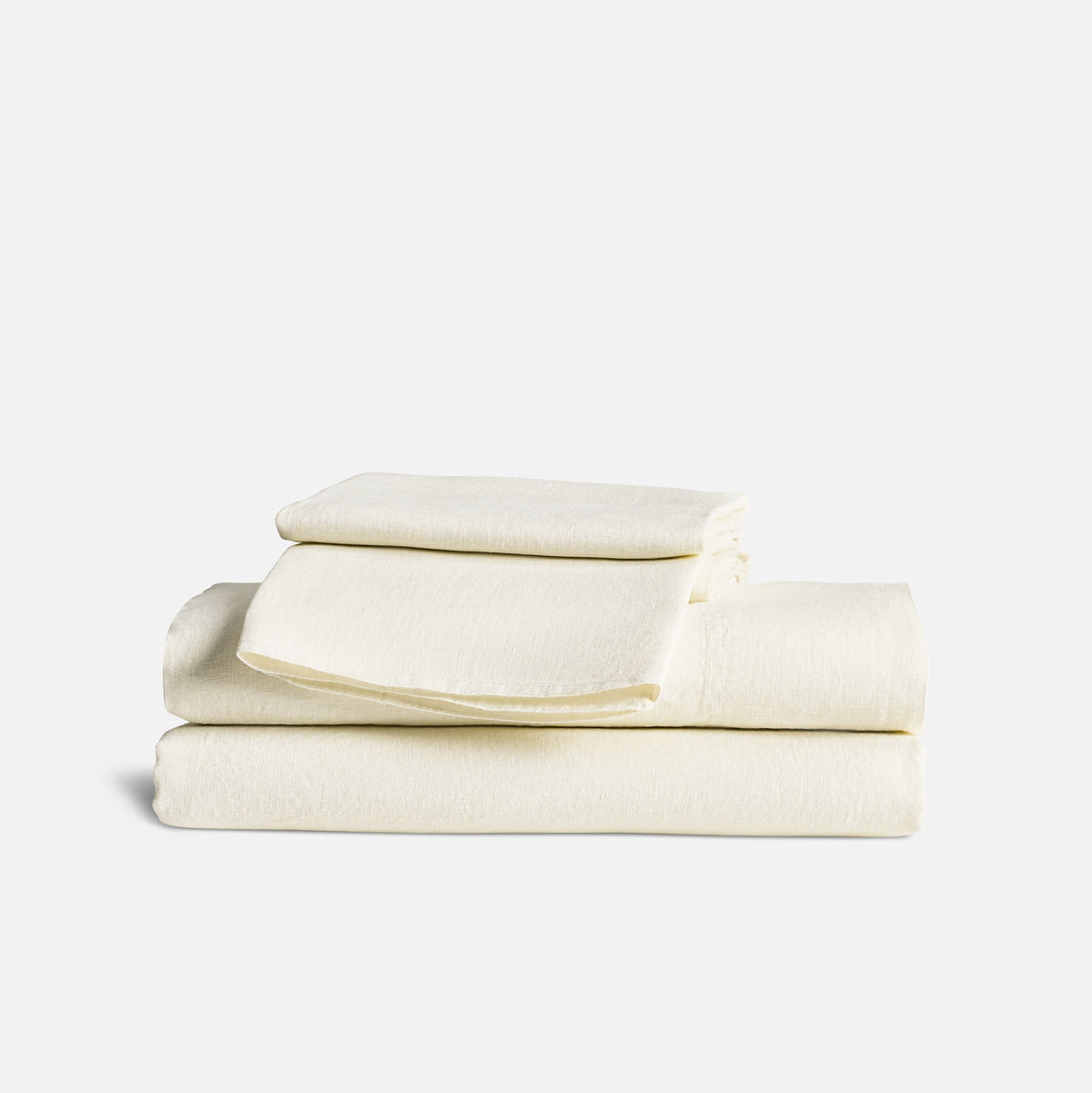 Washed European Linen Core Sheet Set - Cream / Full