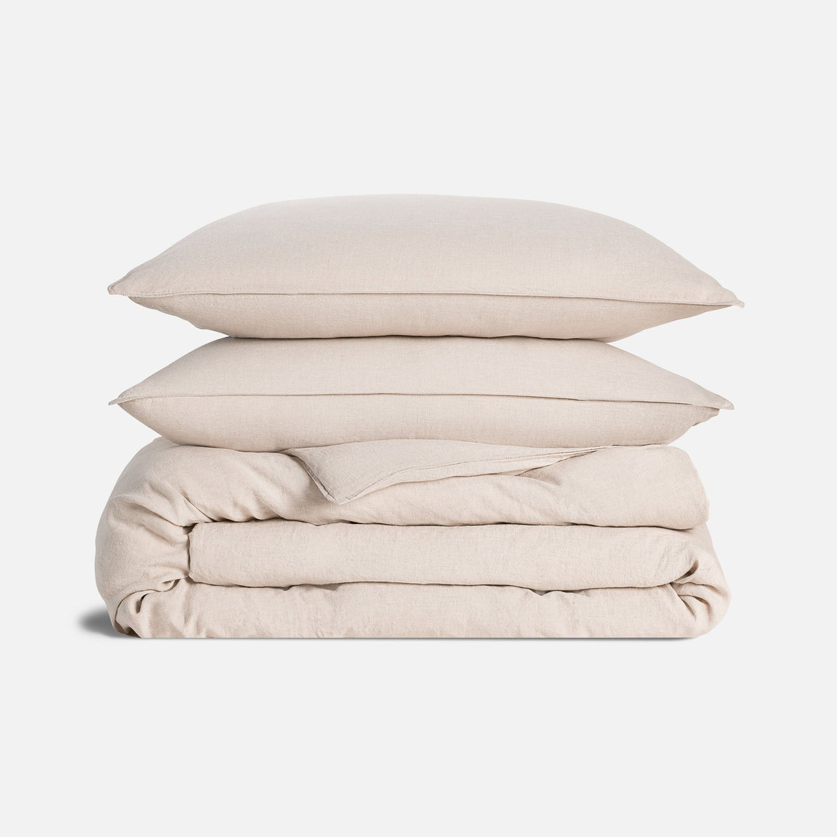 Washed European Linen Duvet Set - Oat Chambray / Full/Queen